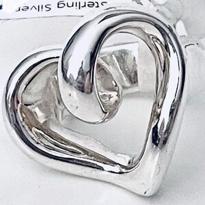 NWT Gorgeous Sz 8 Indigo Falls Sterling Silver 925 Huge Thick Heart Shaped Ring